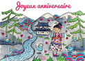 Joyeux anniversaire sous les cerisiers fleuris